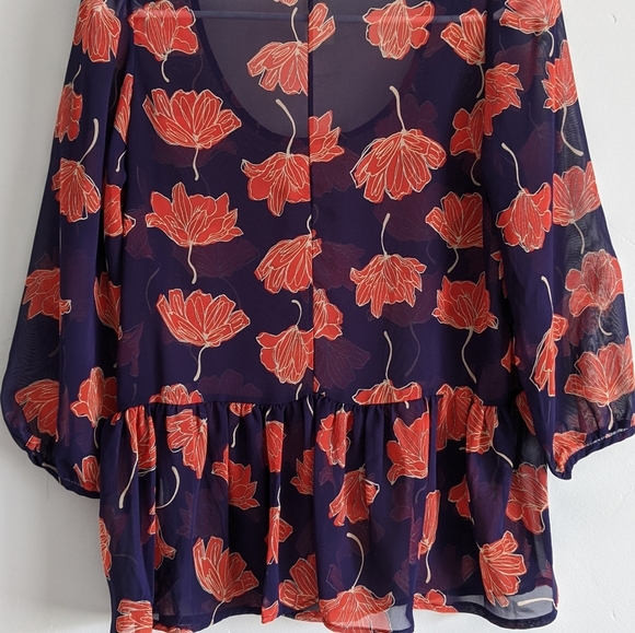 FINAL SALE 🌿FLORAL SHEER BLOUSE🌿 - Picture 4 of 6